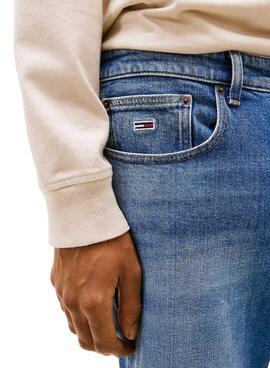Bermudas Tommy Jeans Scanton mittelblaue Jeans für Herren