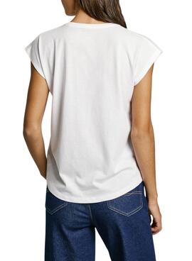 T-Shirt Pepe Jeans Verenice weiß für Damen.