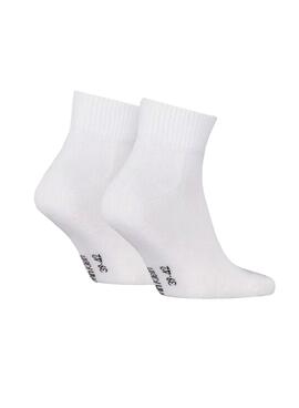 Pack von Calvin Klein Quarter Monogramm-Weiße Socken für Herren
