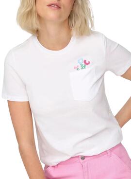 T-shirt Only Polly weiß für Damen