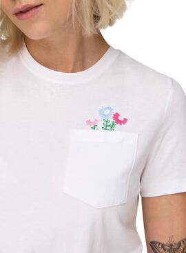 T-shirt Only Polly weiß für Damen