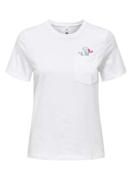 T-shirt Only Polly weiß für Damen