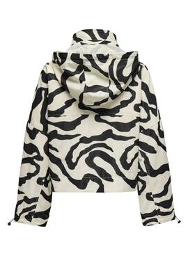 Windbreaker Only Betty in Schwarz-Weiß für Damen.