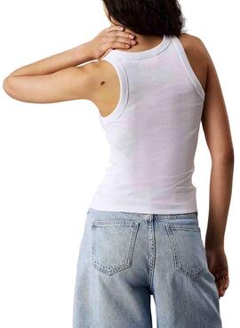 T-Shirt Calvin Klein Jeans Woven Label weiß für Damen
