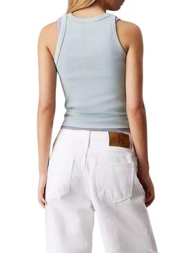 T-shirt Calvin Klein Jeans Monologo Tank blau für Damen.