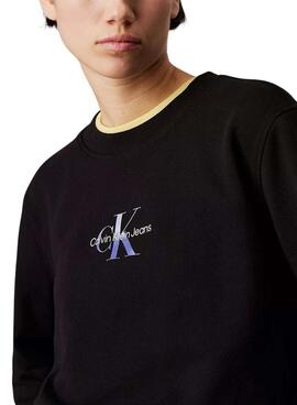 Sweatshirt Calvin Klein Jeans Gradient Schwarz für Damen