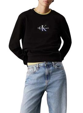 Sweatshirt Calvin Klein Jeans Gradient Schwarz für Damen