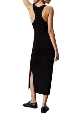 Schwarzes Calvin Klein Jeans Placed Kleid für Damen.
