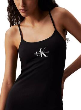 Schwarzes Calvin Klein Jeans Strappy-Kleid für Damen.