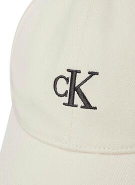 Kappe Calvin Klein Jeans Monogramm in gebrochenem Weiß für Damen