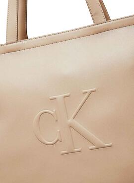 Handtasche Calvin Klein Jeans Tote beige für Damen