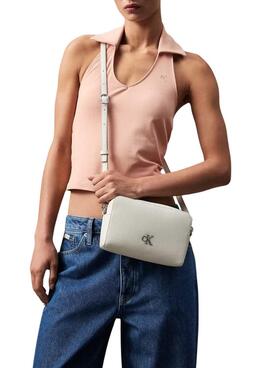 Umhängetasche Calvin Klein Jeans Kamera weiß für Damen.