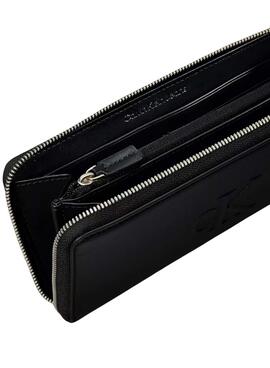 Brieftasche Calvin Klein Jeans Sculpted Zip schwarz für Damen