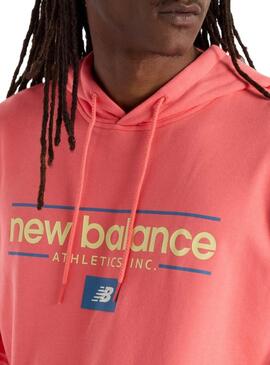 Kapuzenpullover New Balance mit Korallenlogo für Herren 
