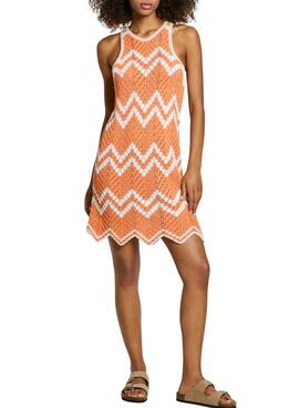 Kleid Pepe Jeans Oriana in Orange und Beige für Frauen