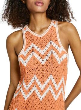 Kleid Pepe Jeans Oriana in Orange und Beige für Frauen