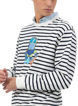 Sweatshirt El Pulpo Schnorchel gestreift für Männer