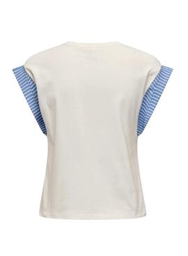 T-shirt Only Dawn weiß und blau für Frauen
