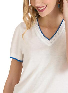 Strickshirt Naf Naf weiß für Frauen
