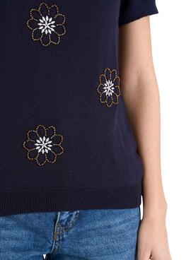 Pullover Naf Naf Marineblaues mit Stickereien für Frauen