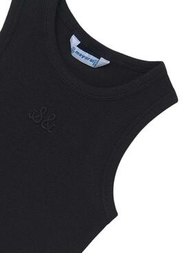 Tirantes-Shirt von Mayoral mit schwarzer Stickerei für Mädchen