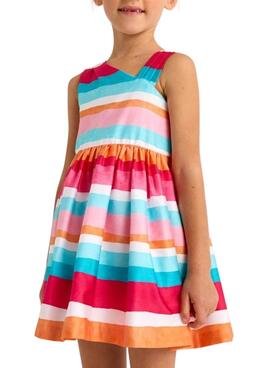 Kleid Mayoral rosa gestreift für Mädchen.