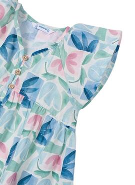Kleid  Mayoral bedrucktes grünes Kleid für Mädchen