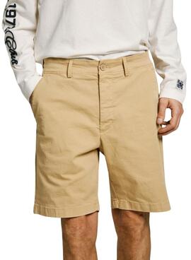 Bermuda Pepe Jeans Regular Chino beige für Männer.