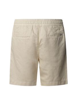 Bermuda Pepe Jeans Smart Relaxed Leinen beige Herren