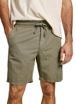 Bermuda Pepe Jeans Smart Relaxed Leinen Grün für Männer