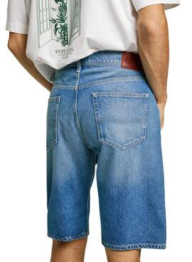 Bermuda Pepe Jeans Callen in blauem Denim für Herren.