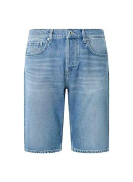 Bermuda Pepe Jeans Callen in blauem Denim für Herren.