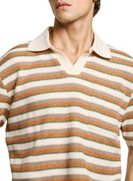 Polo Pepe Jeans Lamar häkeln orange für Männer