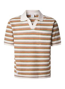 Polo Pepe Jeans Lamar häkeln orange für Männer