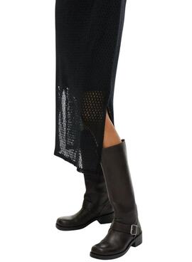 Schwarzes Midi-Kleid Vila Vimine für Damen