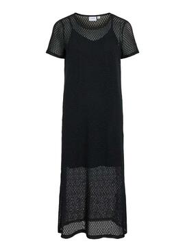 Schwarzes Midi-Kleid Vila Vimine für Damen