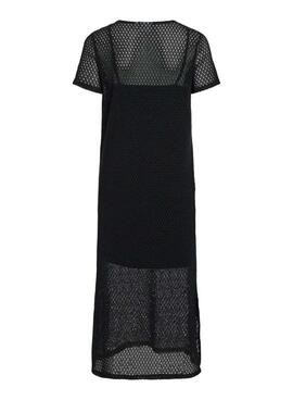 Schwarzes Midi-Kleid Vila Vimine für Damen