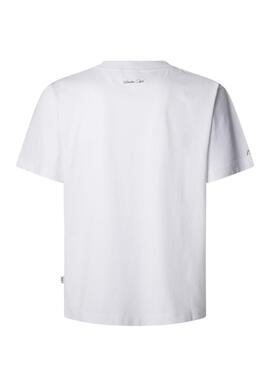 T-Shirt Pepe Jeans Patch weiß für Männer.