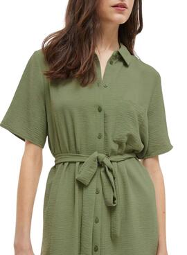  Kleid Vila kurzes grünes Hemdkleid Vijosa für Frauen
