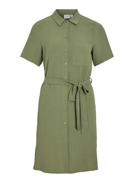  Kleid Vila kurzes grünes Hemdkleid Vijosa für Frauen