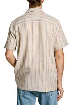 Hemd Pepe Jeans Altea Streifen beige für Männer.