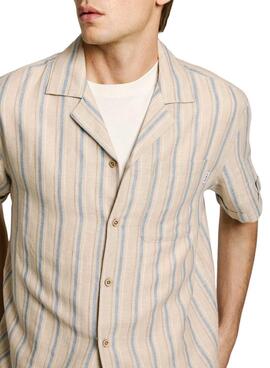 Hemd Pepe Jeans Altea Streifen beige für Männer.