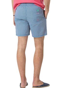 Badehose El Pulpo Mikro-Streifen Logo bestickt blau für Männer