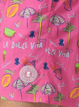 Badehose El Pulpo mit Muster in Rosa für Männer.