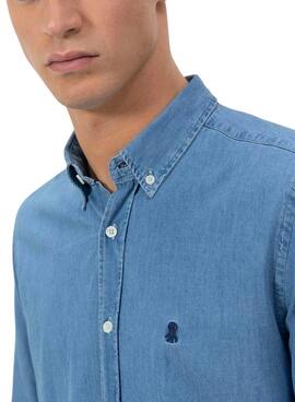 Hemd Der El Pulpo blauer Denim für Männer