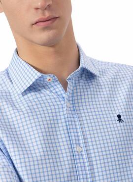 Hemd El Pulpo Oxford mit blauem Vichy-Karomuster für Herren