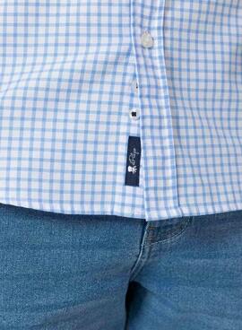 Hemd El Pulpo Oxford mit blauem Vichy-Karomuster für Herren