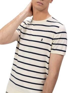 T-Shirt Der Pullover aus extrafeinem gestreiftem Marine für Herren