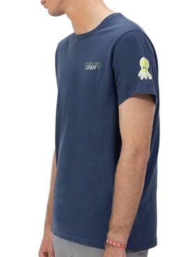T-Shirt El Pulpo , dreifaches Logo, marineblau, für Männer