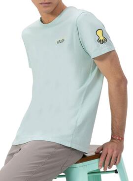 T-Shirt El Pulpo  Dreifach-Logo in Türkis für Männer.